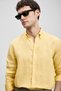Pitaya Men's Linen Shirt Comfort Fit Yellow - 5