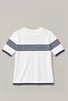Women's Crew Neck Short Sleeve Striped Knit Blouse 25111 Ecru-Navy - 5
