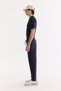 Men's Navy Blue Elastic Waist Lace-Up Quick-Drying Interlock Regular Fit Sweatpants A61Y3409 - 2