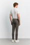 Men's Gray Khaki Antique Washed Cotton Elastane Madrid Comfort Slim Fit Jean Trousers A62Y3530 - 5
