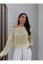 Boat Neck Openwork Knitwear Blouse - 4