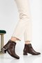 L01-Cross-Toked Women's Casual Boots Short Heeled 3cm Heel - 4