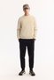 Men's Ecru Crew Neck Soft Touch Printed Fleece Regular Fit Sweatshirt A52Y1269 - 5