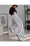 Y2K Unisex Knitted Trousers Tracksuit Gray Star - 4