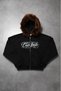 Black Crupt Fur Men's Jacket Zip Hoodie