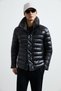 Jack Men's Shearling Goose down Shiny Puffer Coat Black - 5