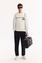 Men's Ecru Crew Neck Cotton Bi-Stretch Printed Regular Fit Sweatshirt A52Y1284 - 6