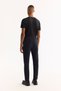 Men's Black Elastic Waist Lace-Up Bi-Stretch Technical Fabric Regular Fit Sweatpants A52Y3414 - 3