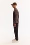 Men's Brown Crew Neck Cotton Bi-Stretch Printed Regular Fit Sweatshirt A52Y1289 - 3