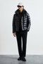 Jack Men's Shearling Goose down Shiny Puffer Coat Black - 4