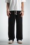 Black Waffle Fabric Baggy Men's Sweatpants