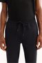 Men's Black Elastic Waist Lace-Up Bi-Stretch Technical Fabric Regular Fit Sweatpants A52Y3414 - 4