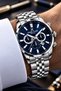 Japanese Mechanism Men's Wristwatch 3 Atm Waterproof Silver Color Steel Band Gift Stylish Boxed Dke2115C1