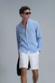 Pitaya Men's Linen Shirt Comfort Fit Blue - 5