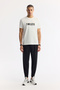 Men's Ecru Crew Neck Printed Bi-Stretch Interlock Regular Fit T-Shirt A51Y1166 - 5