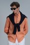 Pitaya Men's Linen Shirt Comfort Fit Orange - 3
