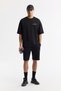 Men's Black Crew Neck Cotton 2 Thread Oversize Fit T-Shirt A51Y1095 - 6