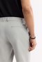 Men's Light Gray Elastic Waist Bi-Stretch Technical Fabric Slim Fit Trousers A51Y3077 - 6