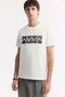 Men's Ecru Crew Neck Printed Bi-Stretch Interlock Regular Fit T-Shirt A51Y1092 - 6