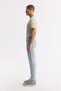 Men's Light Blue Classic Waist Cotton Vintage Washed Berlin Slim Fit Jean Trousers A51Y3525 - 4