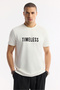 Men's Ecru Crew Neck Printed Bi-Stretch Interlock Regular Fit T-Shirt A51Y1166 - 6