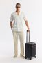Men's White Apaj Collar 100% Cotton Jacquard Short Sleeve Comfort Fit Shirt A51Y2086 - 7