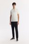 Men's Ecru Polo Neck Bi-Stretch Printed Interlock Regular Fit T-Shirt A51Y1007 - 7
