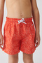 Orange Quick Dry Floral Printed Standard Size Children's Special Boxed Comfort Fit Swimsuit Sea Shorts - 2