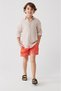 Orange Quick Dry Floral Printed Standard Size Children's Special Boxed Comfort Fit Swimsuit Sea Shorts