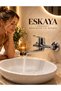 Eskaya Wall-Mounted Swivel Spout Kitchen Sink Applique Faucet. Premium Chrome Wall Type Faucet with 360 Rotating Spout - 2