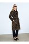 Sparkling Choices from Shining Store Women's Cashmere Coat with Leopard Embroidery and Belted Waist