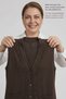 Large Size Comfortable Fit Ecrin Fabric Seasonal Short Mother's Vest 75 Cm. Battal Women's Adhesive Stone Detailed Buttoned - 4