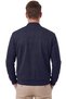 Men's Navy Blue Slim Fit Stretch Fabric Zippered Suede Jacket – Transitional Slim Premium Coat 2504334 - 5