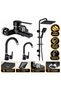 Adagrup Bathroom 100% Brass 1St Quality Tse-Ce Certified Chrome-Black 4-Piece Faucet Set Bathroom, Sink, Kitchen Faucet and Robot Shower Set - 2