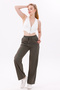 Women's High Waist Gabardine-Linen Textured Pants – Breathable Fabric, 4 Seasons Comfort - 3