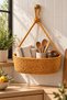 Hanging Bathroom, Kitchen, Living Room Organizer Wicker Jute Bohemian Basket - 3