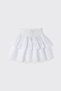 Girl's Gathered Waist Fisto White Skirt - 2