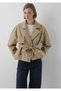 M1110910 Short Trench Coat Jacket Women's Coat Beige - 4