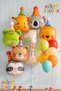 Safari Animals Concept 1 Year Old Cream Balloon Set 13 Piece Animal Balloon with Hat Birthday Set Lion Giraffe Frog Koala Bear Raccoon Balloon