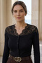 Women's Lycra Cardigan with Ruched Front Buttons - 2