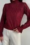 Women's Mock Neck Sparkle Blouse - 3