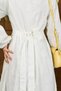 Polo Collar Front Buckle Detailed Waist Tie Muslim Dress - 5