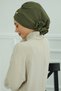 Ready-Made Turban with Accessories, Khaki Green, Ht-95 - 8