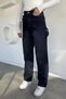 Women's Belt Buckle High Waist Jean Denim Trousers - 2
