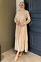 Button Detailed Ruffled Hijab Dress