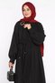 Gold Buckle Detailed Waist Tie Muslim Dress - 2