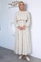 Polo collar elastic belt detailed hijab dress - 2