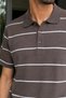 Men's Polo Collar Striped Patterned T-Shirt - 2