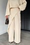 Women's Elastic Stone Embroidered Pants with Scarf Accessory - 2