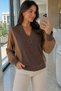 Gülseli Women's V-Neck Gold Buckle Detailed Garnished Blouse - 2